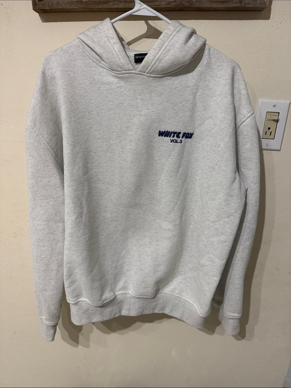 White Fox Boutique Vol. 3 Heather Gray/Marle Hoodie with Navy Blue Logo - Picture 2 of 8